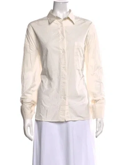 Pre-owned All Three Long Sleeve Button-up Top W/ Tags In Neutrals