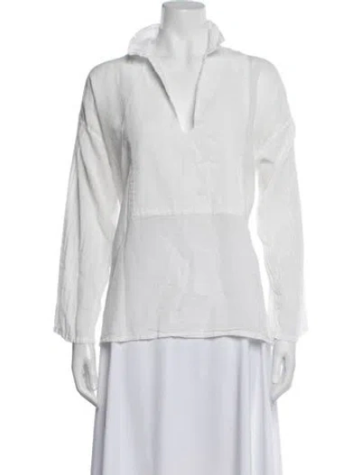 Pre-owned All Three Long Sleeve Top In White