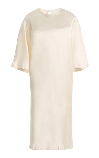 All Three Mila Silk Mini Dress In White