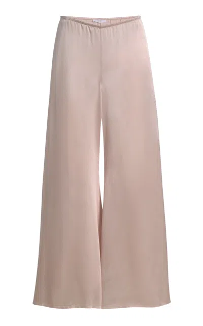 All Three Olympia Silk Wide-leg Pants In Pink