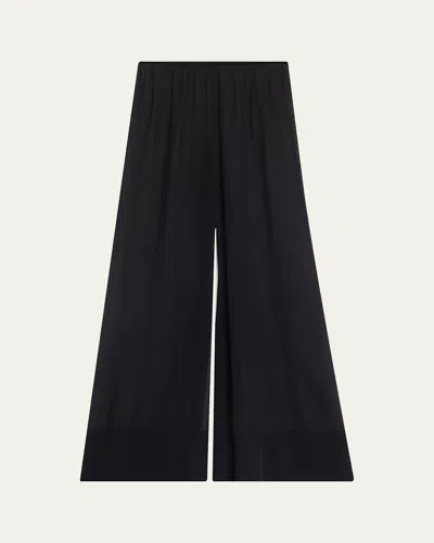 All Three Poppy Chiffon Wide-leg Pants In Black