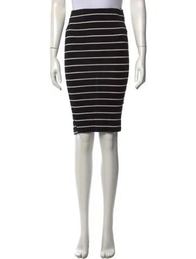 Pre-owned All Three Striped Knee-length Skirt In Black
