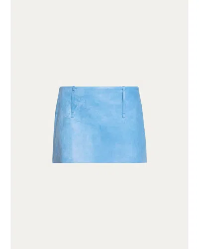 All Three Tirza Leather Mini Skirt In Blue