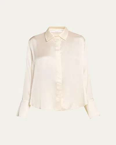 All Three Zoraya Silk Button-front Shirt In Animal Print