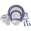 All U Need 32 Piece Ceramic Dinnerware Set In Blue