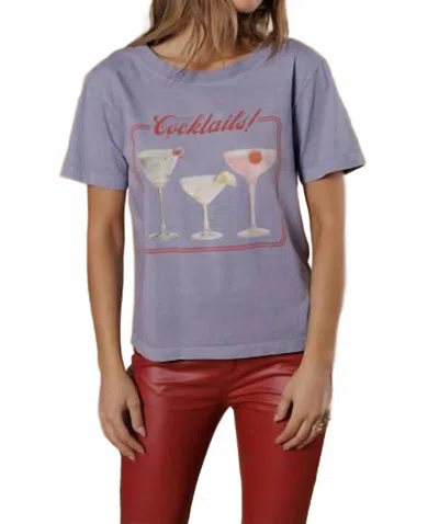 All Us But First Cocktails Wide Neck Tee In Purple