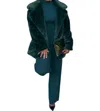 Allara Vienna Faux Fur Coat In Green In Green
