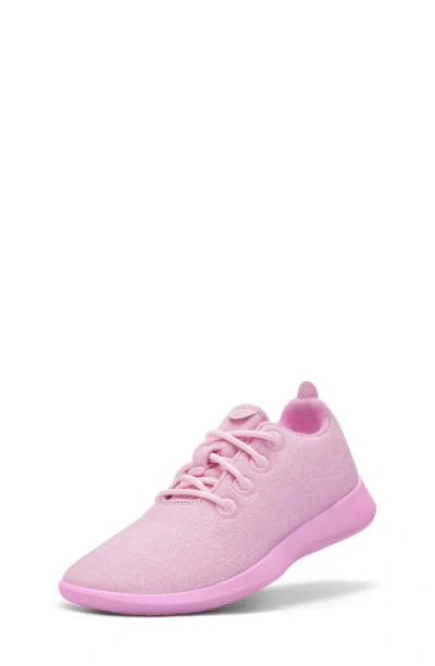 Allbirds Kids' Sm Wool Runner Sneaker In Buoyant Pink/ Buoyant Pink