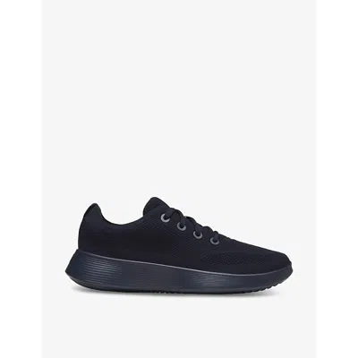 Allbirds Mens  Tree Runner Go Blizzard Logo-embroidered Organic-cotton Canvas Low-top Trainers In Deep Navy True Navy