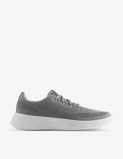 Allbirds Mens Medium Grey Tree Runner Go Blizzard Logo-embroidered Organic-cotton Canvas Low-top Tra In Gray