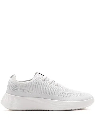 Allbirds Womens  Tree Runner Go Blizzard Logo-embroidered Organic-cotton Canvas Low-top Trainers In White