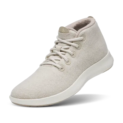 Allbirds Women's Wool Runner Mizzle Contrast-sole Merino-wool Mid-top Trainers In Up Mizzles - Stony Cream