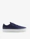 Allbirds Womens Deep Vy Piper 2 Blizzard Logo-embroidered Organic-cotton Canvas Low-top Trainers In Blue