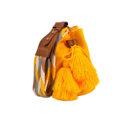 Allbyb Women's Yellow / Orange Lea Yellow Shoulder Bag In Burgundy