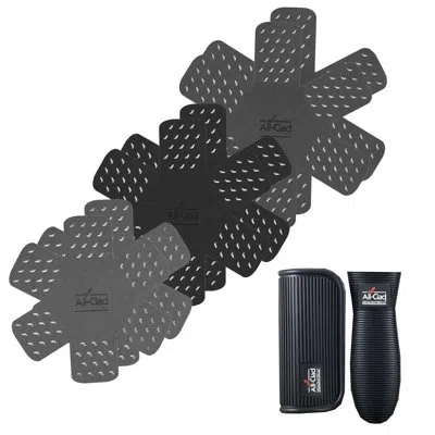 All-clad 8-piece Cookware Protectors & Silicone Grips Set In Black,gray