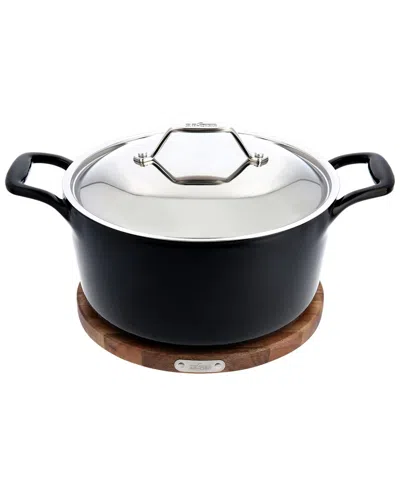 All-clad Cast Iron 6qt Dutch Oven With Round Trivet In Black