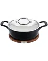 ALL-CLAD ALL-CLAD CAST IRON DEEP SKILLET WITH ROUND TRIVET
