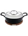 All-clad Enameled Cast Iron 4 Qt. Braiser With Lid In Black