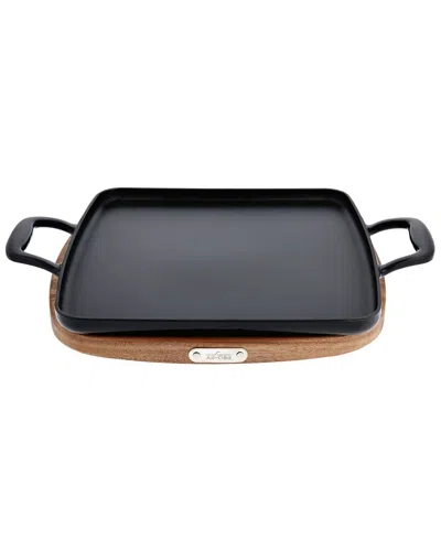 All-clad Cast Iron Griddle With Square Trivet In Black