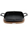 All-clad Cast Iron Griddle With Square Trivet In Black