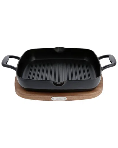 All-clad Cast Iron Grill With Square Trivet In Black