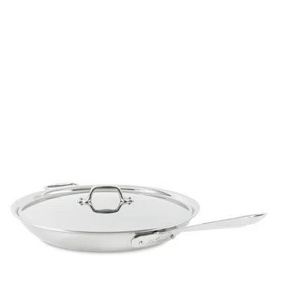 All-clad D5 Stainless Brushed 5 Ply Bonded Cookware 14 Frypan And Lid In Silver