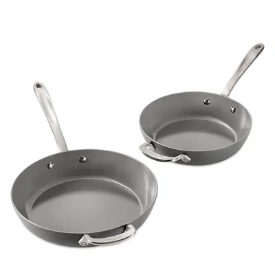 All-clad All Clad Ha1 Ceramic 10.5 And 12 Fry Pan Set In Gray