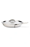 All-clad 10-inch Brushed Stainless Steel Fry Pan With Lid In Stainless