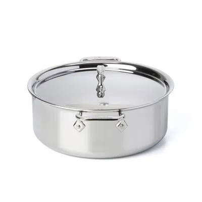 All-clad D3 Compact Stainless Steel Stock Pot With Lid In Silver