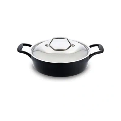 All-clad Enameled Cast Iron, Braiser With Lid, 4 Quart In Silver;black