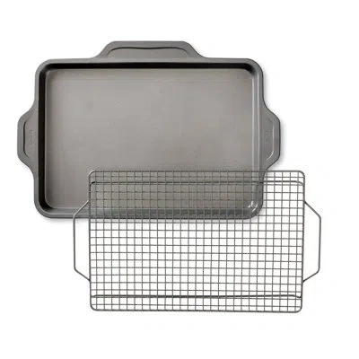 All-clad Pro-release Non-stick 2 Piece Baking Sheet Set In Gray