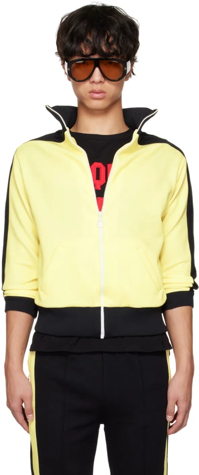 Alled-martinez Black & Yellow Paneled Track Jacket In Blakc/yello