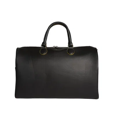 Allegorie Women's Apple Leather Weekend Travel Bag - Black & Grey