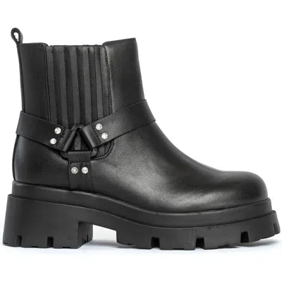 Allegra James Amara Biker Bootie In Black
