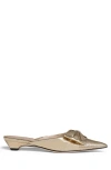 Allegra James Bowie Leather Bow Slide In Gold