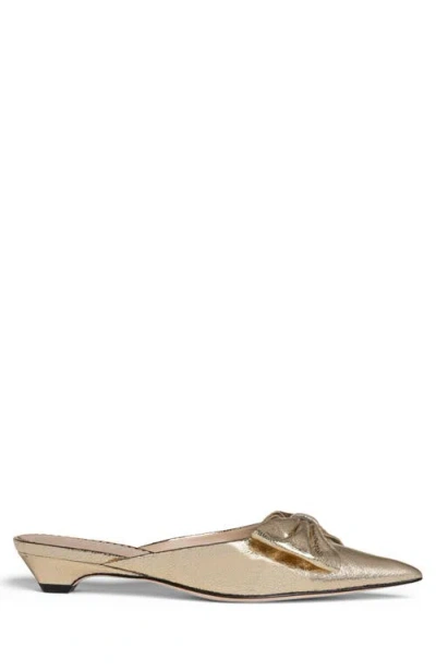 Allegra James Bowie Leather Bow Slide In Gold