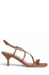 Allegra James Colette Leather Strappy Sandal In Cognac