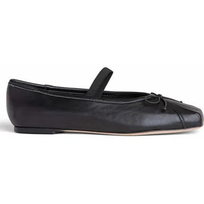 Allegra James Cossie Leather Ballet In Black