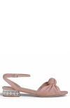 Allegra James Mina Leather Knot Sandal In Blush