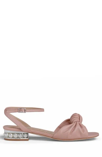 Allegra James Mina Leather Knot Sandal In Blush