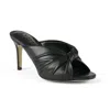 Allegra James Women's Amo Black Leather Rouched Evening Party Sandal In Black