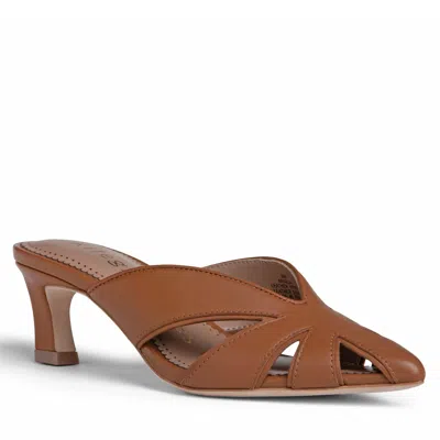 Allegra James Angela Leather Mule In Cognac