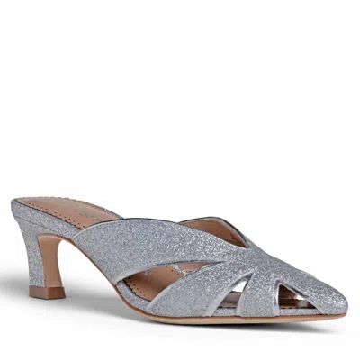 Allegra James Angela Glitter Mule In Silver