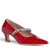 Allegra James Antonella Embossed Leather Pump In Red