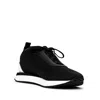 Allegra James Women's Black / White Josie Black Flyknit Leather Sneaker In Black/white