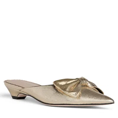 ALLEGRA JAMES WOMEN'S BOWIE GOLD FLAT LEATHER DAY EVENING WEDDING COMFORTABLE MULE