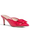 Allegra James Cara Leather Buckle Mule In Red