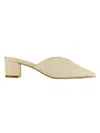 Allegra James Women's Fiona Point Toe Block Heel Mules In Naturalli