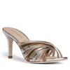 Allegra James Lili Leather Strappy Sandal In Gold/rose Gold/silver
