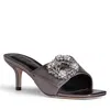 Allegra James Harper Kitten Heel Sandal In Silver